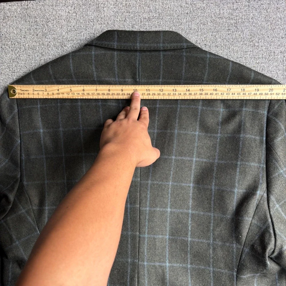 Tallia Sport Coat Mens 50L Wool Windowpane Olive Green Two Button Blazer
